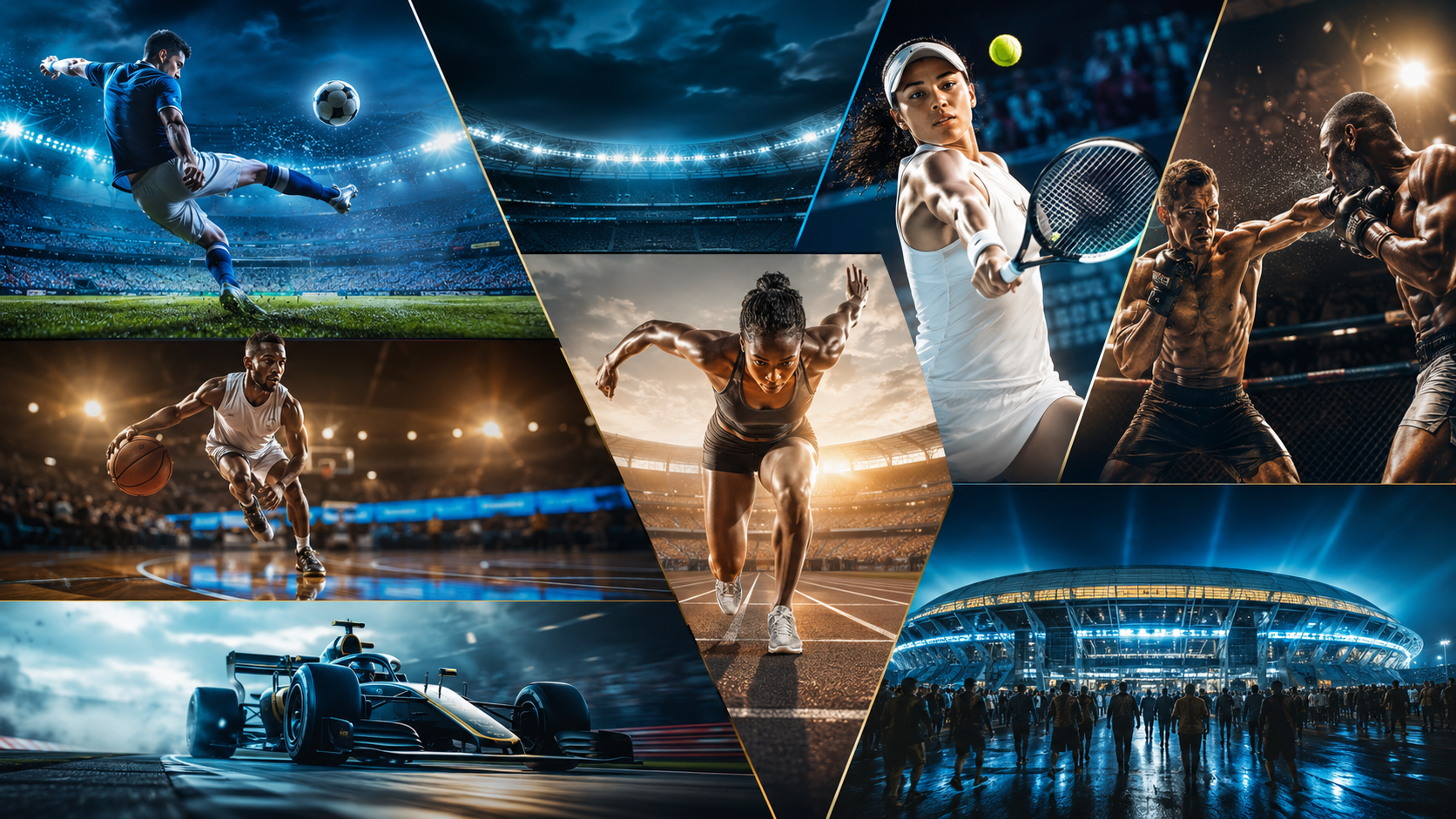 Original football and stadium sports artwork